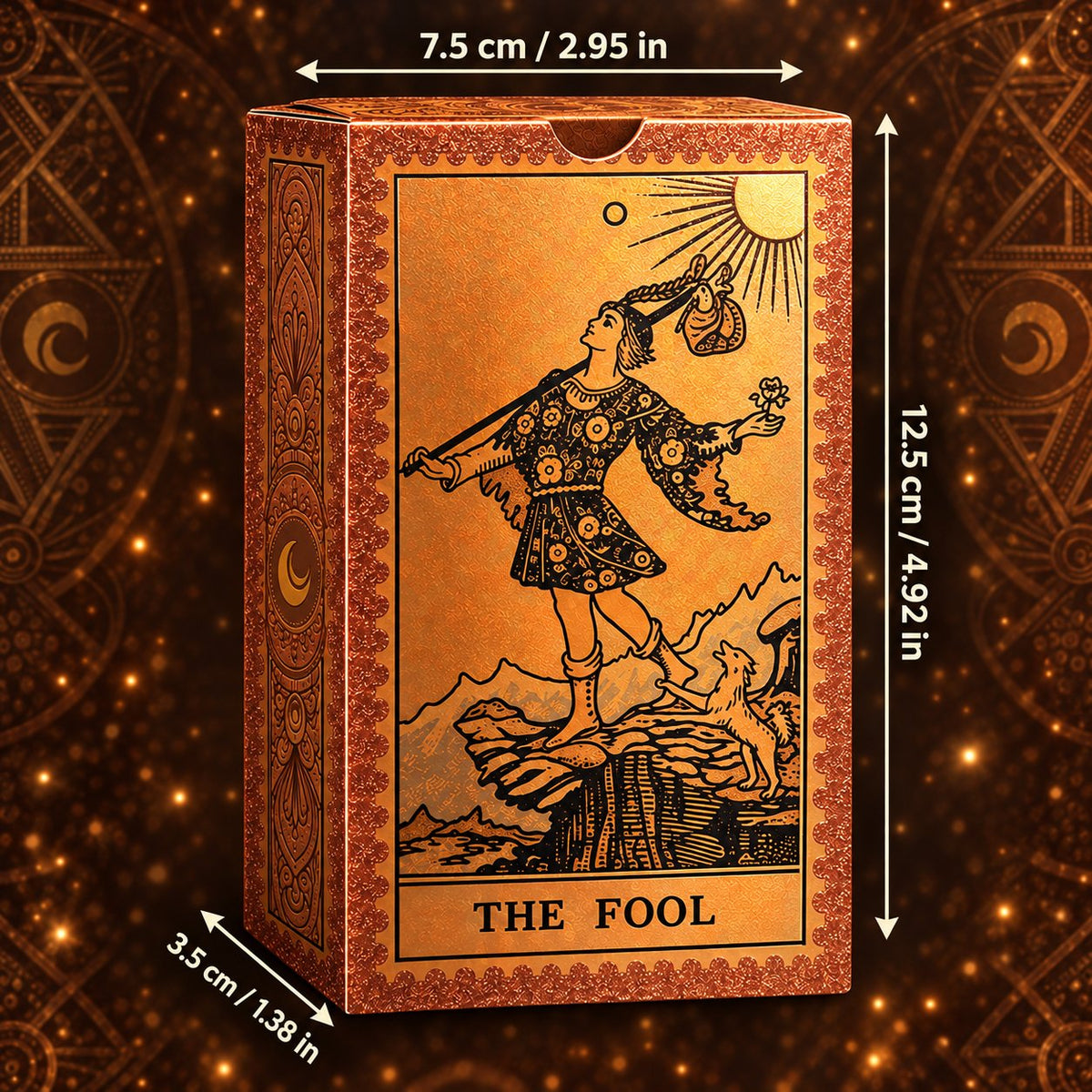 Bronze Hexagram Tarot — Embossed Metallic Tarot Cards for Balance and Grounding