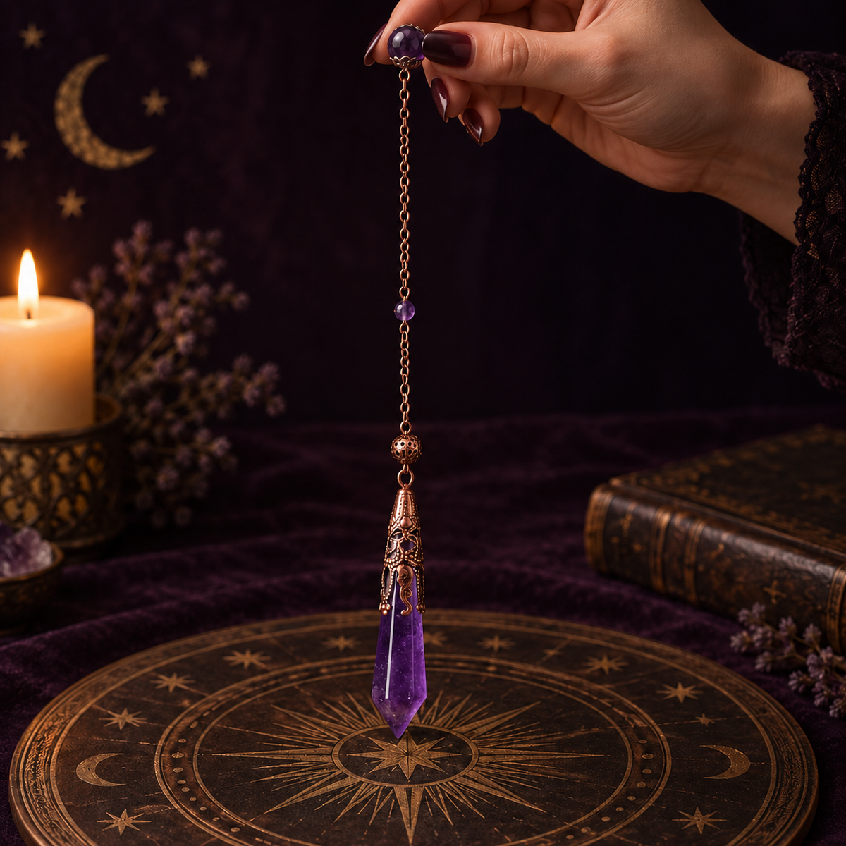 Natural Crystal Pendulum — Energy Sensing and Intuition Tool