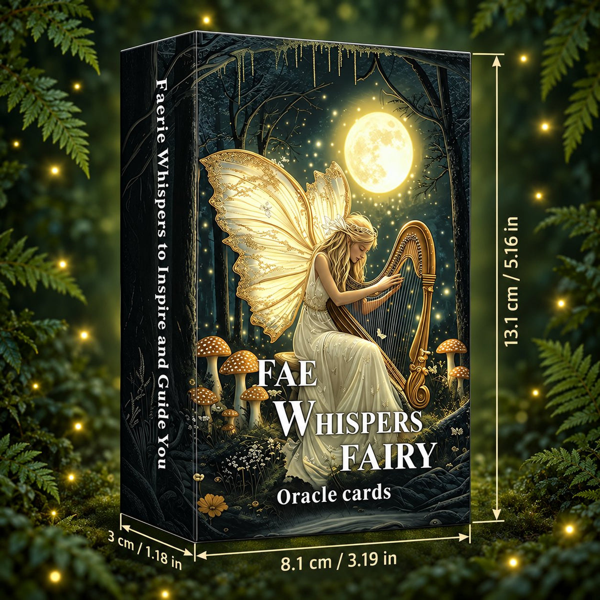 Durable storage tuck box dimensions for Fae Whispers Oracle for safe card keeping and travel.