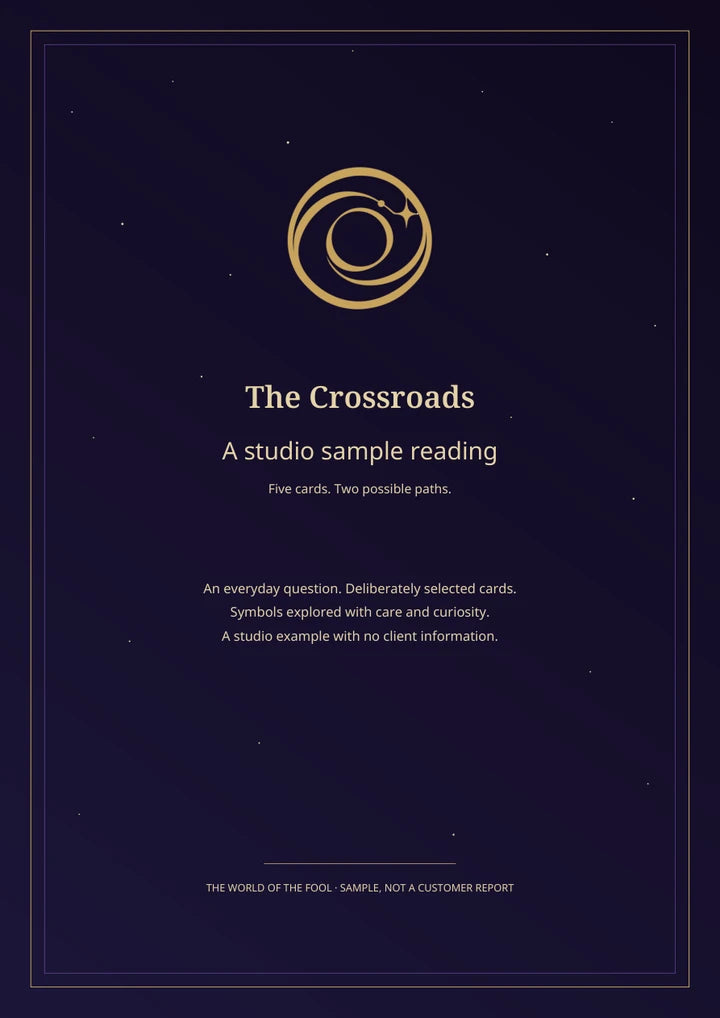 Cover of the existing Crossroads studio sample PDF