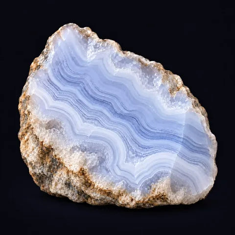 Blue Lace Agate — AI mineral illustration