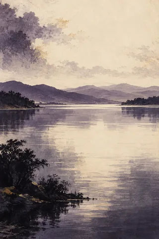 Lake — ink-wash natural image