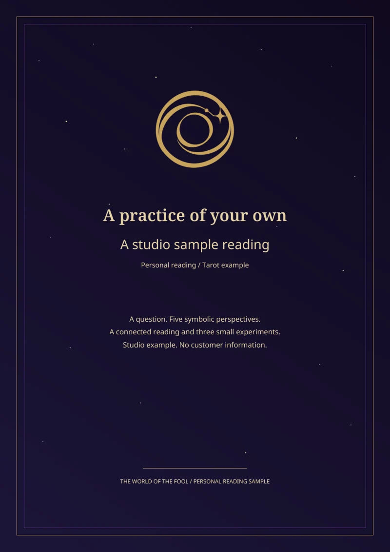 A practice of your own: cover of the studio personal reading sample