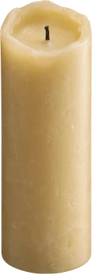 A candle beside the reading display