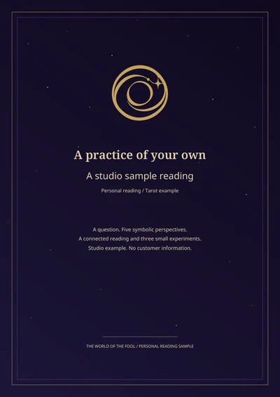 Cover of the studio personal reading PDF sample