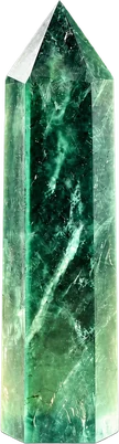 Natural green fluorite crystal tower